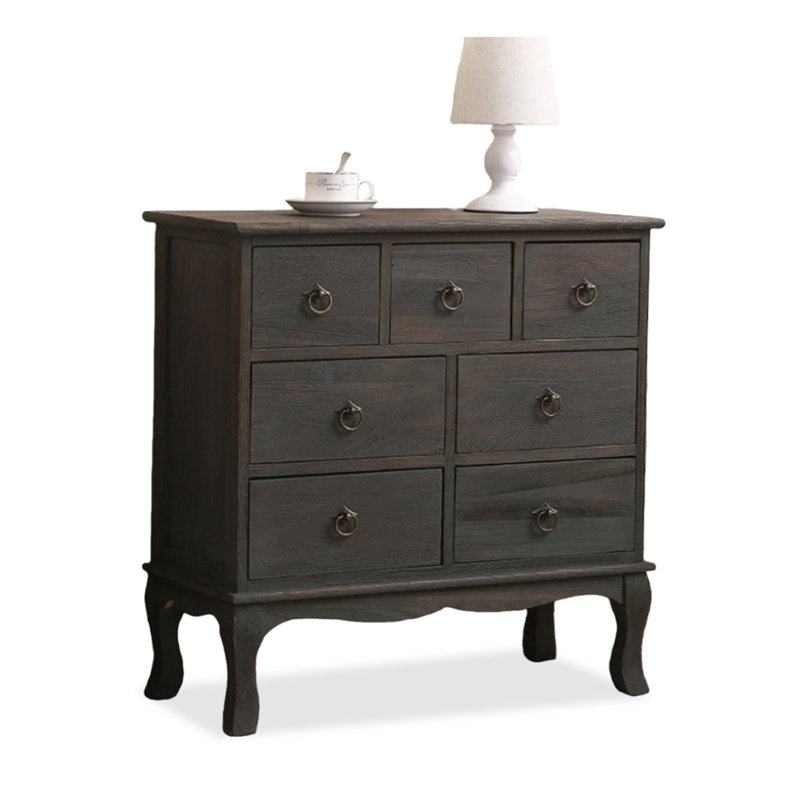 Armoire d'appoint en bois massif vert foncé