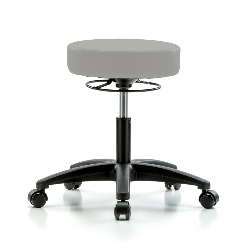 Tabouret à hauteur réglable Exaucet Perch | Hauteur du bureau: 18 à 23 po | Vinyle blanc Adobe, Vinyl gris