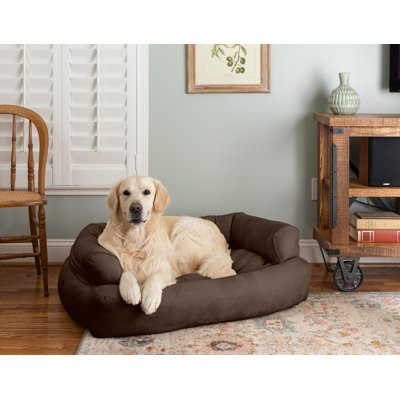Snoozer Luxury Microsuede Overstuffed Bolster Dog Sofa