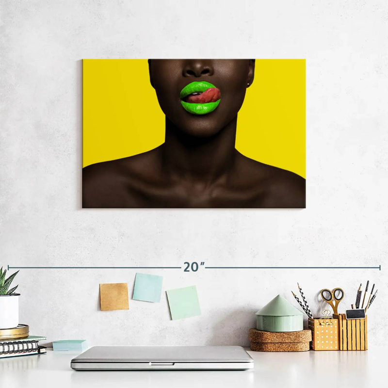Sexy Green Lips, 8" H x 12" W