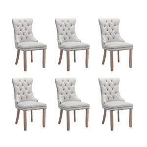 Almerinda Tufted Flax Upholstered Back Dining Chair