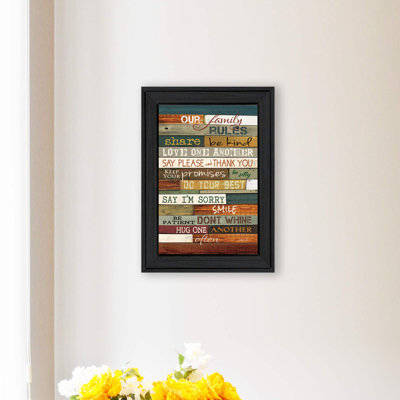 Our Family Rules Framed Wall Art for Living Room, Home Wall Decor by Marla Rae