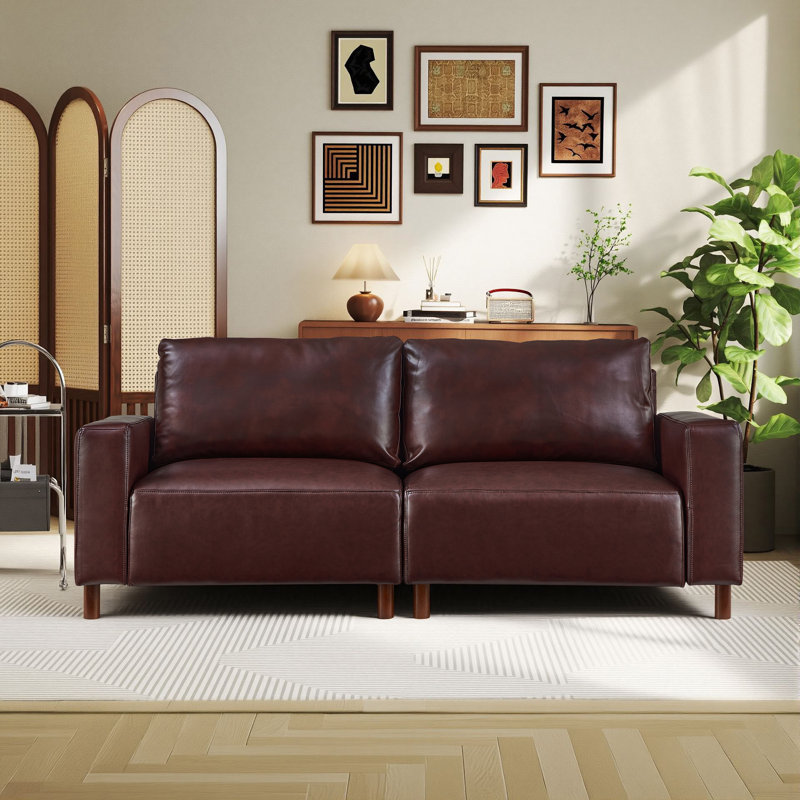 Causeuse l 78,5 po pour salon, appartement, 78.5", Bourgogne