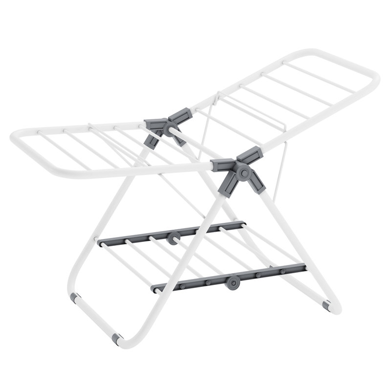 Steel Foldable Gullwing Drying Rack, Cloud White