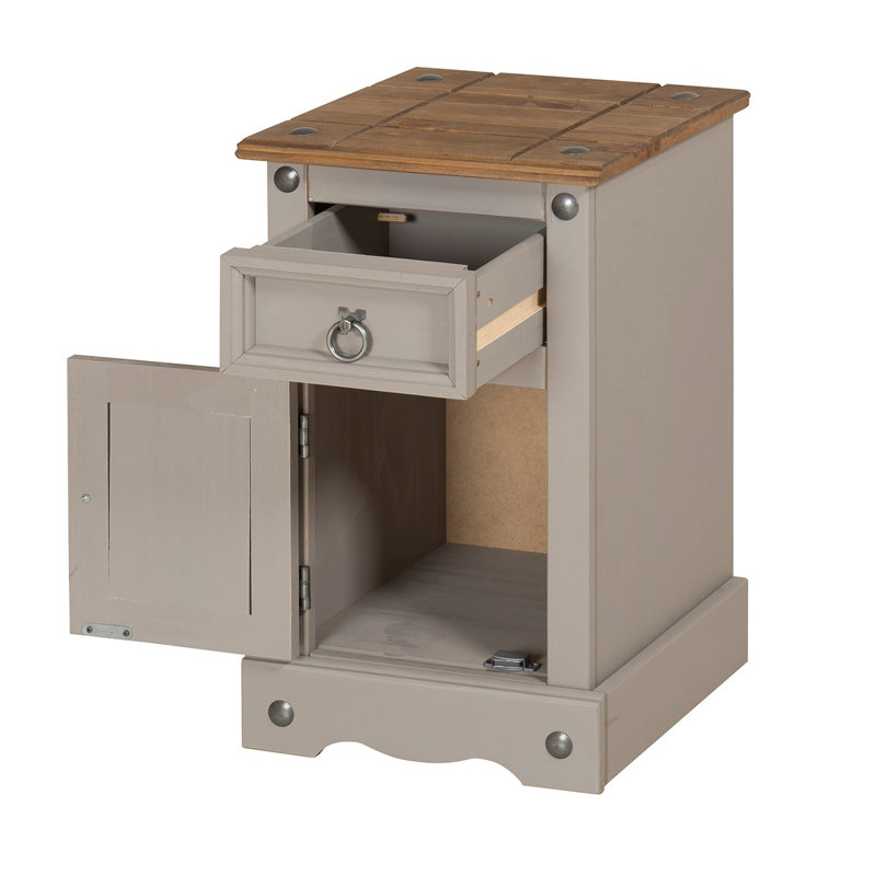 Bridewell 35cm W Bedside Table, Grey