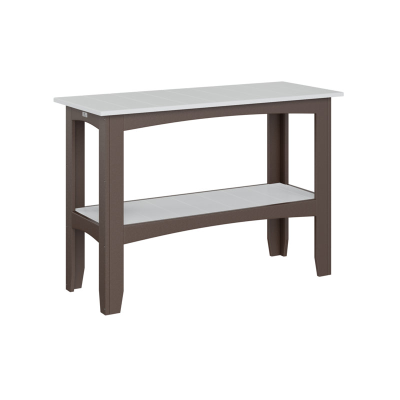Outdoor Bar Table, Chocolate Brown, White
