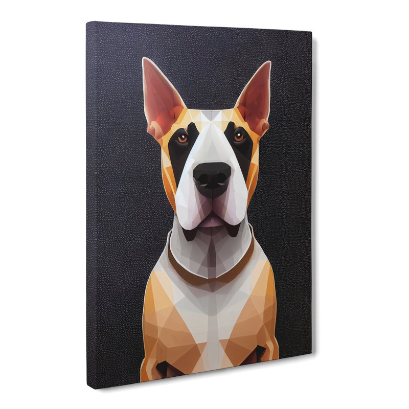 Milliron English Bull Terrier Polygon - Wrapped Canvas, 60cm H x 40cm W x 3cm D