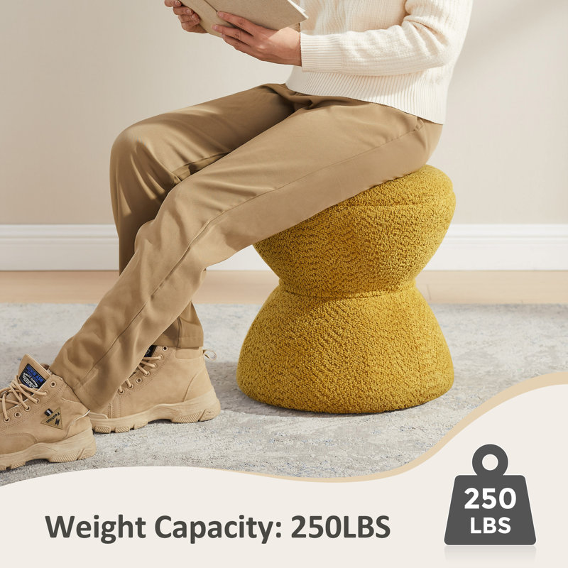 Kadenn Upholstered Ottoman, Yellow