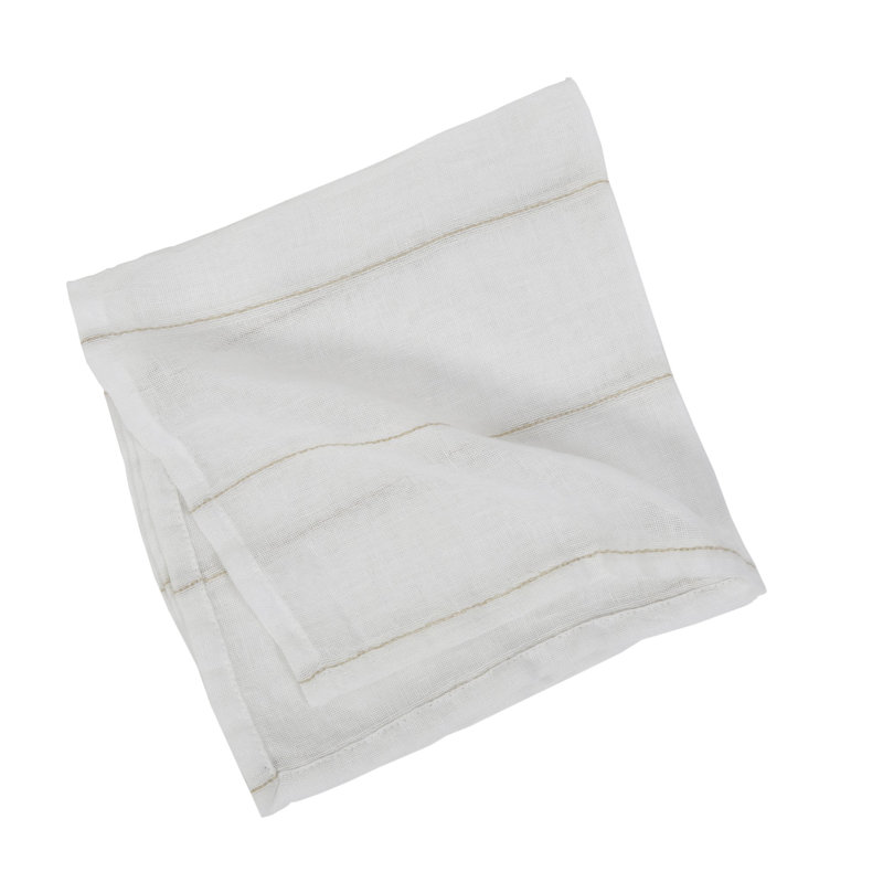 Rutherford Viscose Striped Square Napkin, White