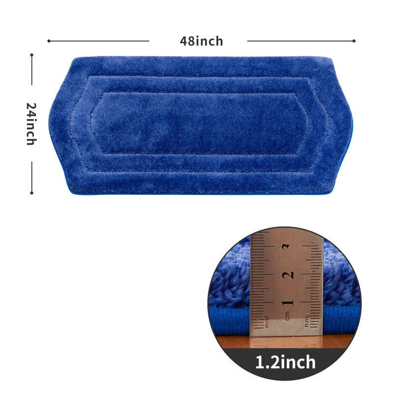 Tapis pour salle de bain Shilynn, Bleu, L 24 po x L 48 po
