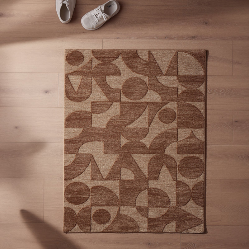 Perry Large Area Rug, Geometric Accents, Hand-Tufted Clay Polyester 8x10
