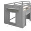 Lit mezzanine simple avec armoire et tablette - gris