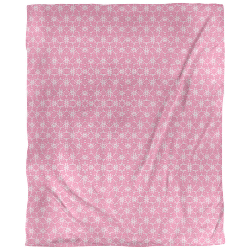 Tissu à cercles ornés, Rose, L 58 po x l 36 po, Faux lin