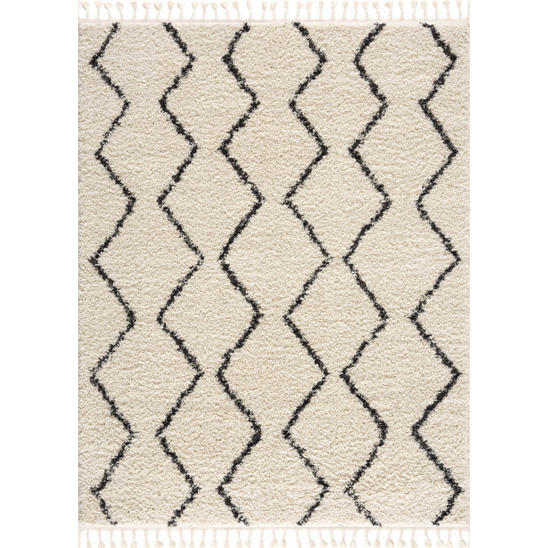 Tapis crème / noir Adeeva, Rectangle 8 pi 10 po x 12 pi