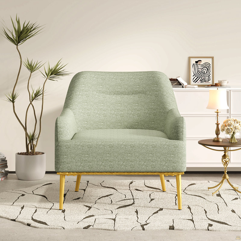 Fauteuil d'appoint Virelli Modern Chenille, Vert