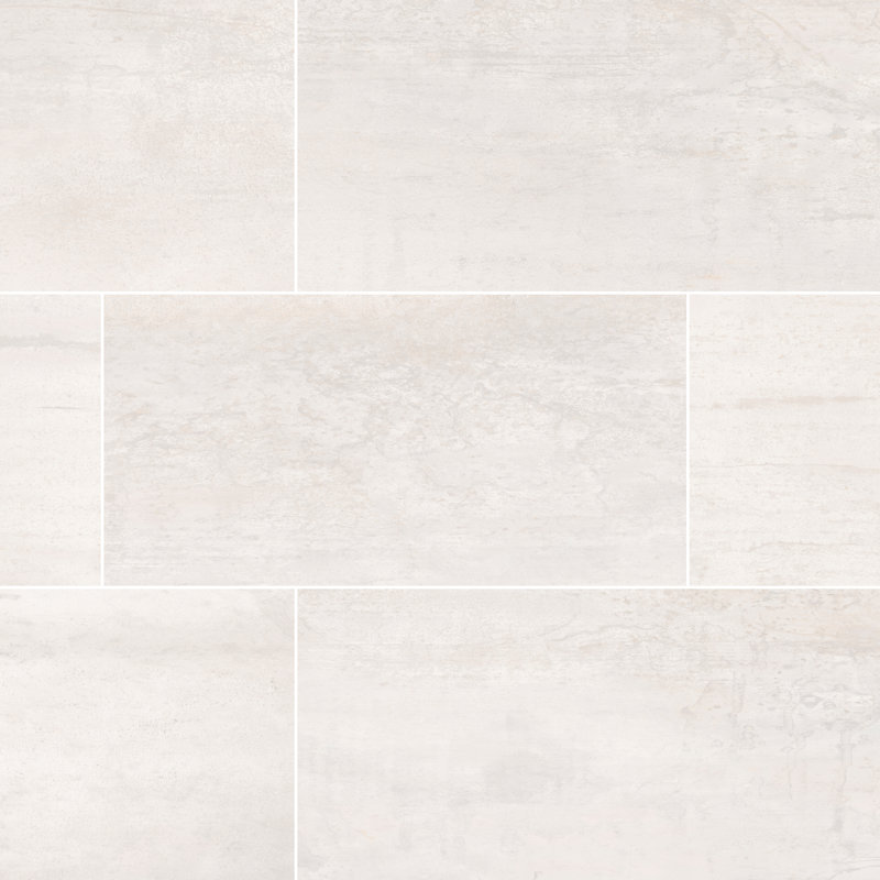 Vante 24 in. x 48 in. Matte Porcelain Metal Look Floor and Wall Tile, Nacre