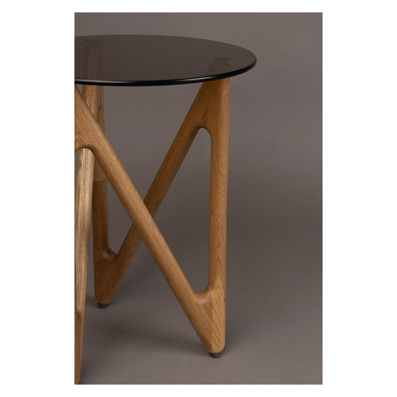 Naia Glass Single End Table, Natural
