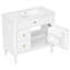 Meuble-lavabo de 36 po peint en blanc avec lavabo simple, tiroir rabattable, tablette ajustable, bois d'hévéa massif et lavabo autoportant en céramique 36 po-130795497-130795500