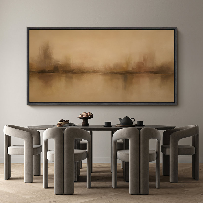 Grande impression sur toile encadrée, impression de paysage abstrait pour la décoration intérieure moderne, Noir