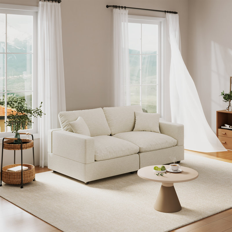  Canapé modulaire rembourré 67 po Janse, 2, Beige