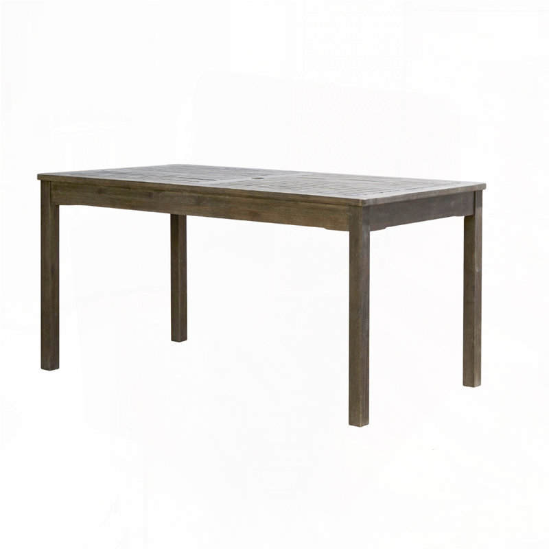 Table de salle à manger d'extérieur rectangulaire, Gris délavé