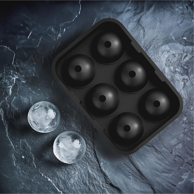 Paquet de 2 plateaux à glaçons en silicone avec couvercles - Grands moules à cubes et sphères de 2 pouces pour le whisky, le bourbon et les cocktails - Réutilisable, plateaux de congélation résistants aux fuites