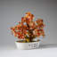 Genuine Carnelian Gemstone Bonsai Tree in Oval Ceramic Pot (8")