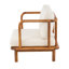 Fauteuil club en acacia avec coussin crème