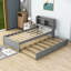 Lit plateforme en bois avec lit gigogne simple et rangement Kiefus-1124333933