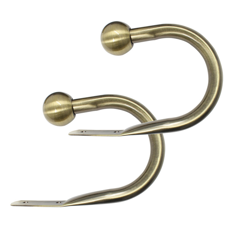 Hession Curtain Holdback, Essential Antique Brass