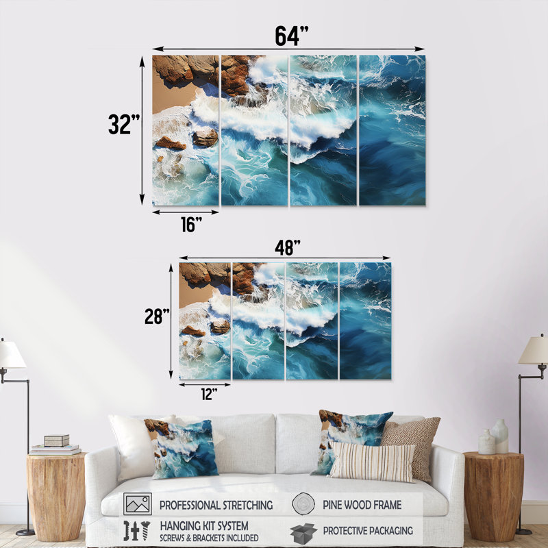 4 pièces d'art mural Skyland, H 32 po x l 64 po
