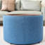 Repose-pieds rembourré en lin bleu, conception gigogne 2 en 1 pour l'espace, 41 fonctions comme tabouret de pieds, table basse, banc et rangement, cadre et mousse haute, mousse compacte facile d'entretien-324986661