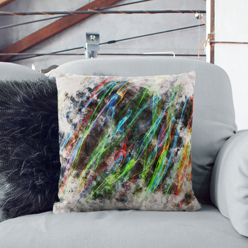 Rainbow Smoke Vol (5) Square Throw Cushion, Stone, 40cm H x 40cm W x 15cm D