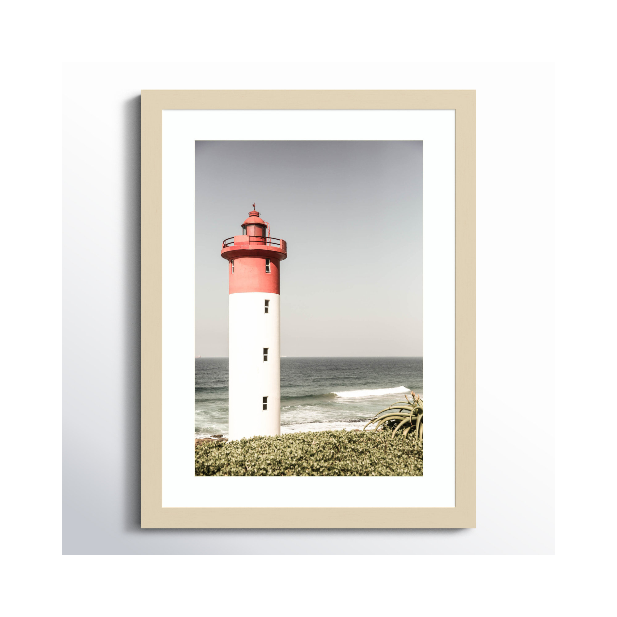 Oyster Box Lighthouse by Shot by Clint Wood Framed Wall Art Print, 21" H x 16" W, Brown
