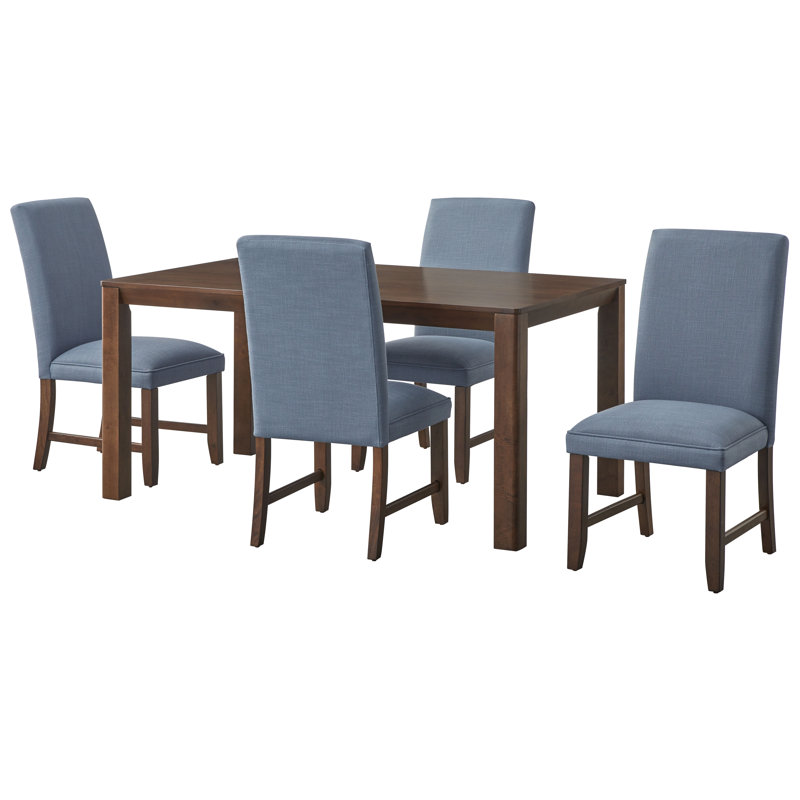 Ensemble de salle à manger Feeney, 5 Pieces: Table, 4 Chairs, Bleu