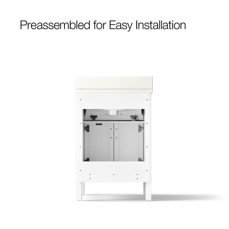 31" Single Bathroom Vanity Set, White, White, 24"