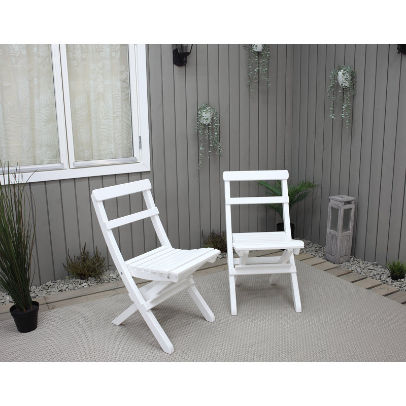 Arlot Folding Patio Dining Side Chair, White