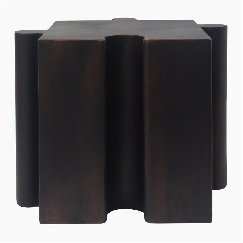 Puzzle Art Modular Concave Edge MGO End Table, Copper, 17.75" H x 15.75" W x 15.75" D, 1