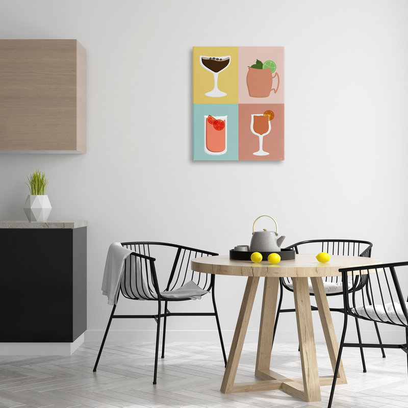 "Mixed Cocktail Drinks", art mural par Natalie Carpentieri, H 30 po x l 24 po