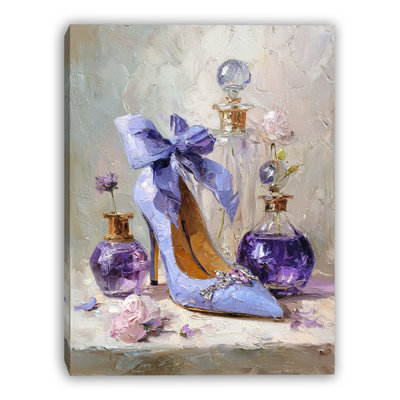 Art mural sur toile Elegant Heel and Perfume Still Life