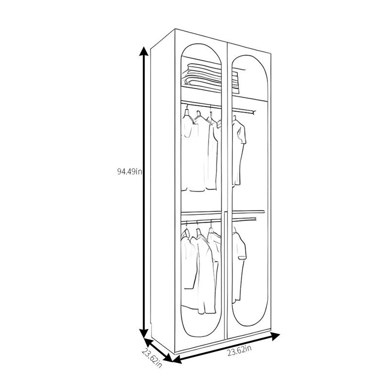 Longver, 94.49" H x 23.62" W x 23.62" D