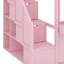 Lit mezzanine avec escalier de rangement, bureau, fenêtres, tablettes et éclairage à DEL, conception de château-626367712