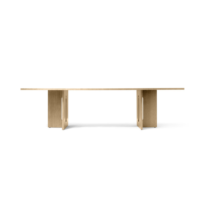 Androgyne Solid Oak Dining Table, Natural Oak, 42.9" W x 109.4" L