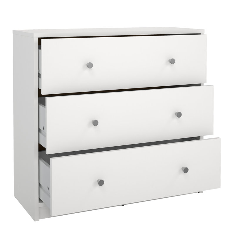 Commode de l 28,5 po à 3 tiroirs Clanton, Blanc