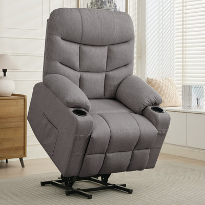 Fauteuil inclinable électrique, fauteuil électrique avec massage par vibration, porte-gobelets, poches latérales