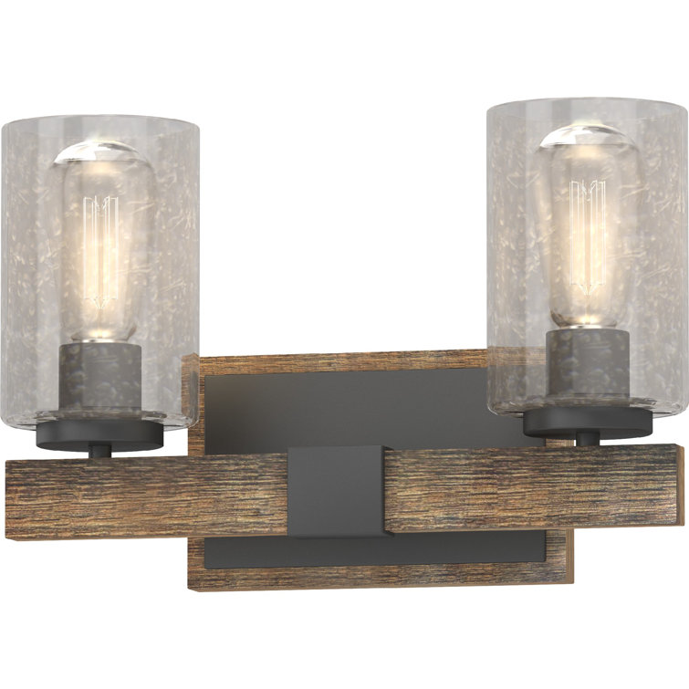 Charlay 2 - Light Dimmable Black And Walnut Vanity Light