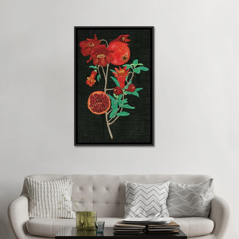 « grenades study i », reproduction d’impression sur toile, H 26 po x l 18 po x P 1,5 po, Toile avec cadre noir, Pas de tapis