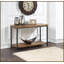 Table basse Lantana de style industriel rustique avec finition miel antique et rangement