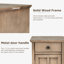 Table de bout de fauteuil avec porte-gobelets et compartiment de rangement, brun antique pour espace de vie, tiroir fonctionnel-1450445549