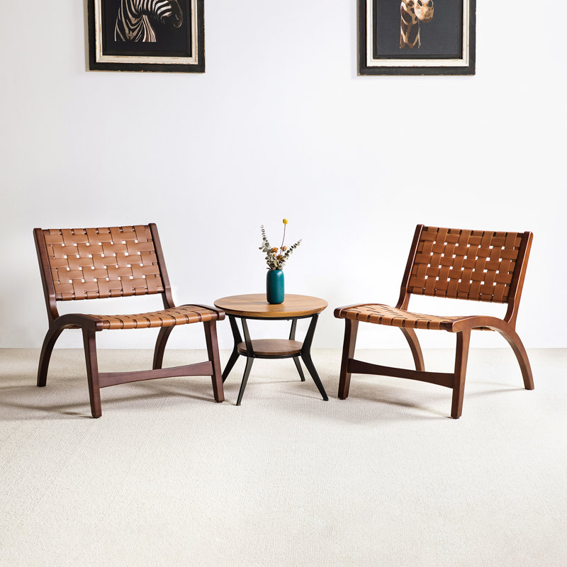 Allegheny Faux Leather Accent Chair, Brown Faux Leather